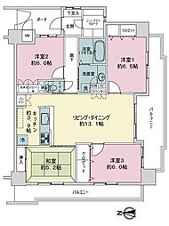 サーパス栗田 4LDKの間取図画像