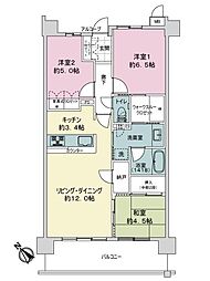 サーパス白板 3LDKの間取図画像