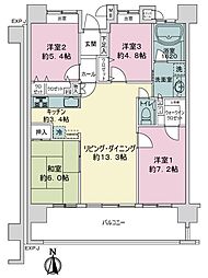 アーバンシティ長野・高田 4LDKの間取図画像