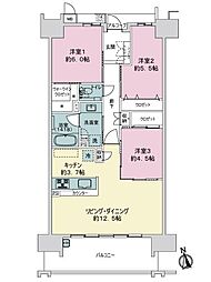 サーパス南大通りグランゲート 3LDKの間取図画像