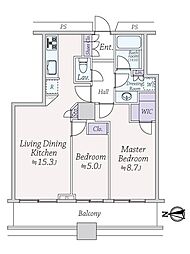 ラグナタワー品川 2LDKの間取図画像