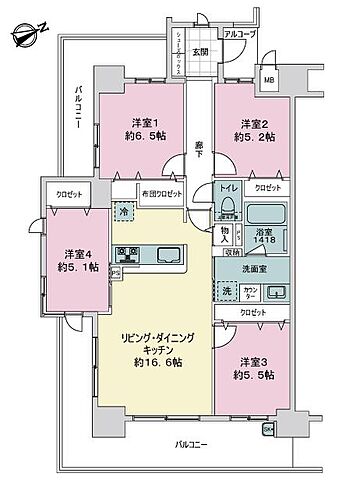 間取り アルファスマート大村2 7階/-
