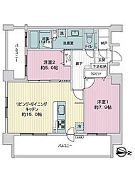 クリオ札幌ステーション 2LDKの間取図画像