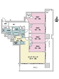 プレミストタワーズ札幌苗穂アクアゲート 4LDKの間取図画像