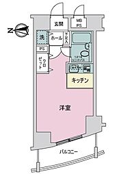 ライオンズステーションプラザ琴似 ワンルームの間取図画像
