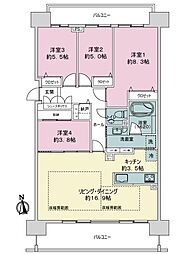 ライオンズ平岸ブライトオアシス 4LDKの間取図画像
