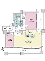 クリオ南6条壱番館 2LDKの間取図画像