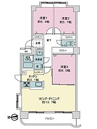 ライオンズマンション西岡 3LDKの間取図画像