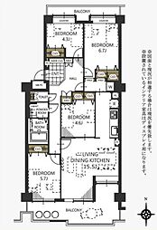 リヴァージュ高林 4LDKの間取図画像