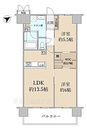 オブリージュ浜松レジデンス 2LDKの間取図画像