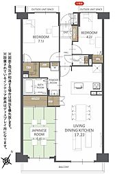 エムズ鴨江 3LDKの間取図画像