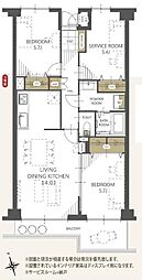 グラン・ドムール南栄 2SLDKの間取図画像