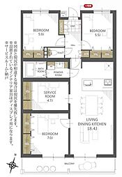 アーバンライフ楊子 3SLDKの間取図画像