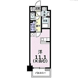 JR筑肥線 今宿駅 徒歩5分の賃貸マンション 7階ワンルームの間取り