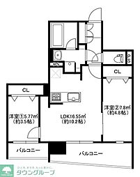 MODERNPALAZZOSouth薬院 2LDKの間取図画像