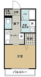 NKPコーポ 1Kの間取図画像