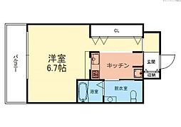 VIP薬院 1Kの間取図画像