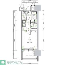 サヴォイ天神スクワイヤー 1Kの間取図画像