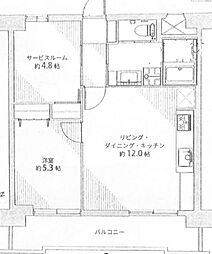 ダイアパレス大手門 1SLDKの間取図画像