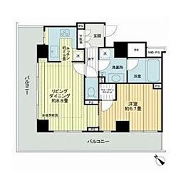 グランアルト天神タワー 1LDKの間取図画像
