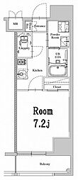 エンクレスト天神WEST 1Kの間取図画像