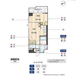 インプルーブ西新 1LDKの間取図画像
