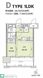 ドゥーエ赤坂 1LDKの間取図画像