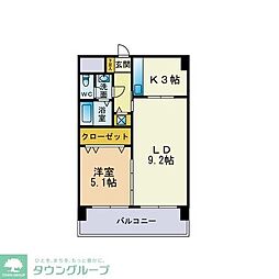 クラジューペール 1LDKの間取図画像