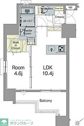 エンクレスト天神TERRACE 1LDKの間取図画像