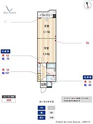 セピア西公園 2Kの間取図画像