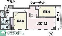 エムロード平尾 2LDKの間取図画像