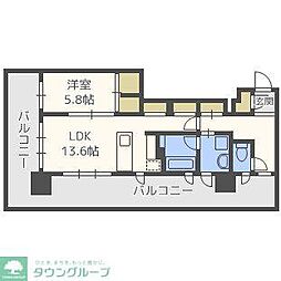 テングッド渡辺通 1LDKの間取図画像