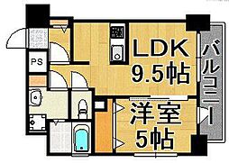 classierstyle平尾 1LDKの間取図画像