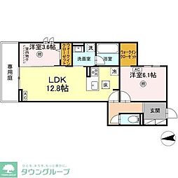 福岡市城南区樋井川4丁目アパート 2LDKの間取図画像