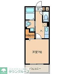 シェル・ボヌール周船寺 1Kの間取図画像