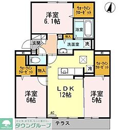 Ott's南片江A 3LDKの間取図画像