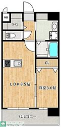 RESIAS ONE TENJINMINAMI BLDG 1LDKの間取図画像