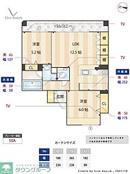 ラピスラズリ 2LDKの間取図画像