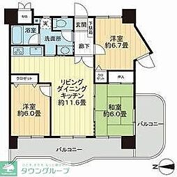 ライオンズプラザ高宮 3LDKの間取図画像