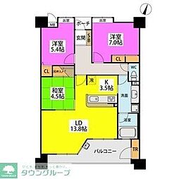 サンリヤン藤崎駅前 3LDKの間取図画像