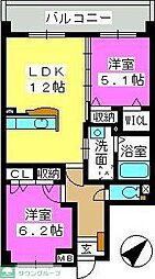 グラン・ブルー和気 2LDKの間取図画像