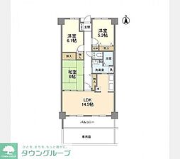 プレジール室見 3LDKの間取図画像