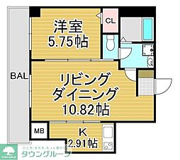 マルコビル平尾 1LDKの間取図画像
