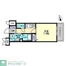 アルファレガロ大橋 1Kの間取図画像