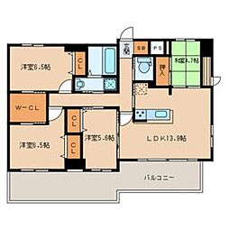 BPRレジデンス高宮 4LDKの間取図画像