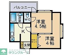 VIP薬院 2Kの間取図画像