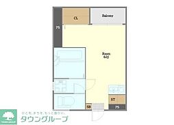 ベルトピア天神南 ワンルームの間取図画像