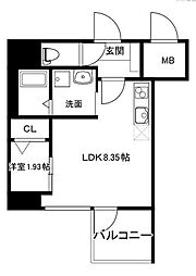 モダンパラッツォ平尾 1LDKの間取図画像