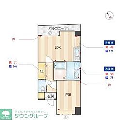 エンクレストけやき通り 1Kの間取図画像