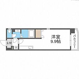 イ・カーサMs2 ワンルームの間取図画像